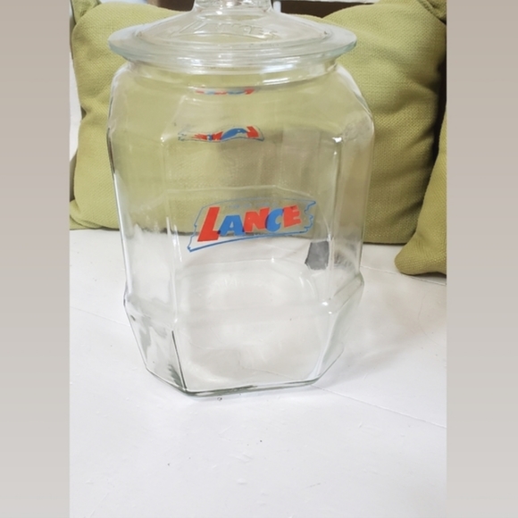 Lance 12" Vintage Store Countertop Display  Glass Large Cracker Jar - Picture 12 of 12
